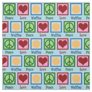 Peace Love Waffles Fabric