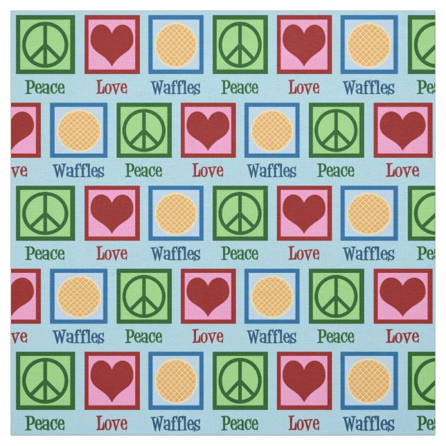 Peace Love Waffles Fabric (Swatch)