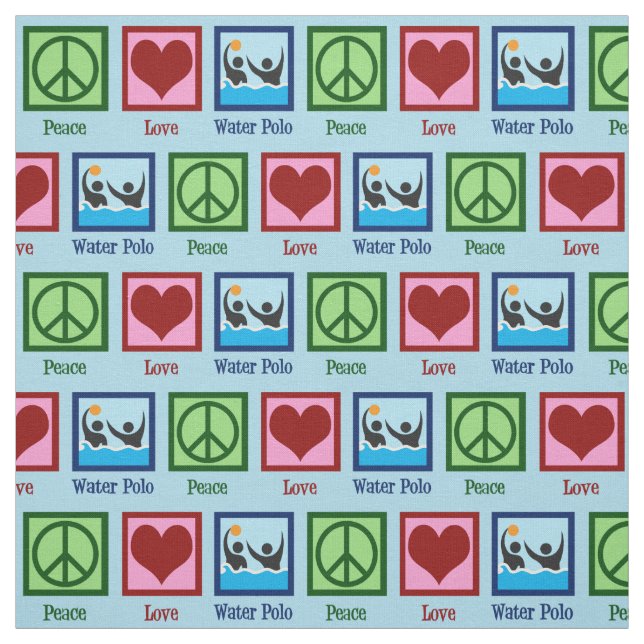 Peace Love Water Polo Fabric (Swatch)