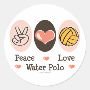 Peace Love Water Polo Stickers