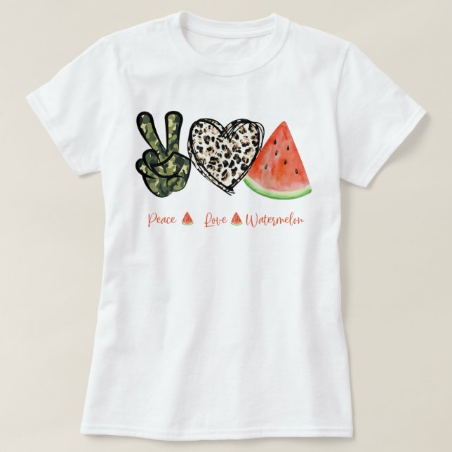 Peace Love Watermelon Happy Watermelon Day Fruit M T-Shirt (Design Front)