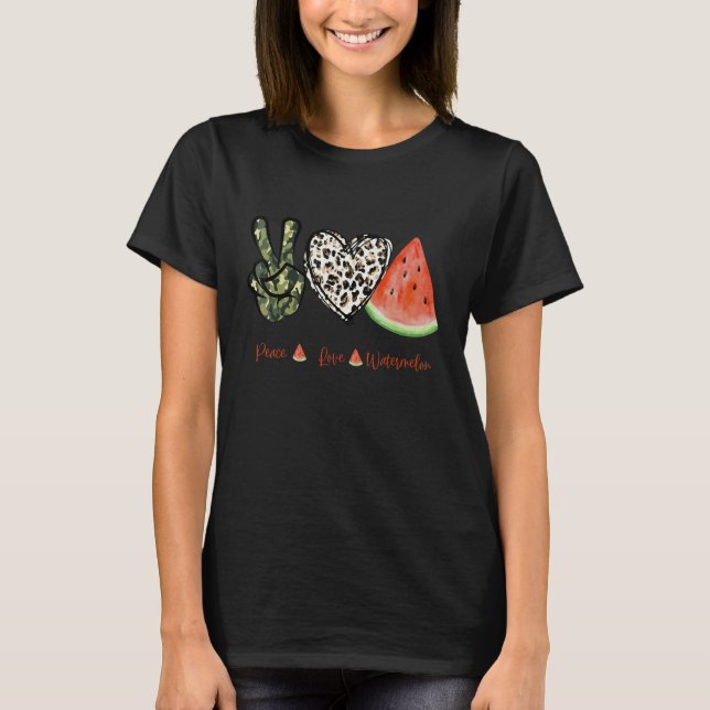 Peace Love Watermelon Happy Watermelon Day Fruit M T-Shirt (Front)