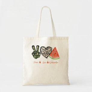 Peace Love Watermelon Happy Watermelon Day Fruit M Tote Bag