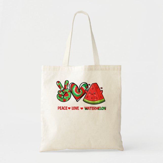 Peace Love Watermelon peace love watermelon day me Tote Bag (Front)