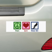 Peace Love Waterskiing Company Water Ski Bumper Sticker (On Car)