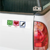 Peace Love Waterskiing Company Water Ski Bumper Sticker (On Truck)