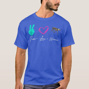 Peace Love Weimaraner Funny Dog Owner T-Shirt