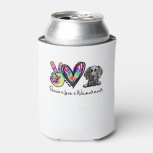 Peace Love Weimaraner Funny Tie Dye Dog Lovers T-S Can Cooler
