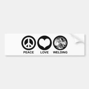 Peace Love Welding Bumper Sticker