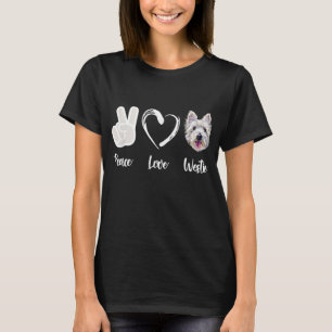 Peace Love Westie West Highland White Terrier Gift T-Shirt