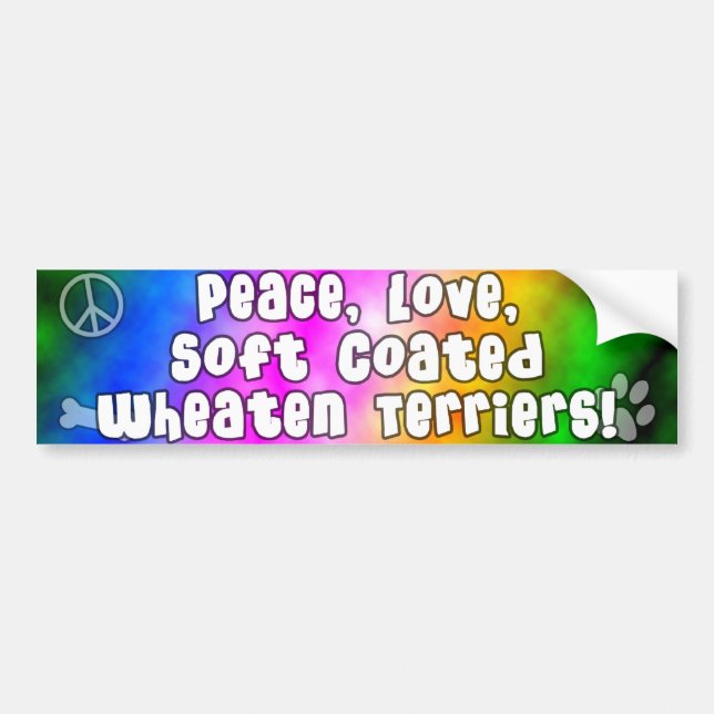 Peace Love Wheaten Terriers Bumper Sticker (Front)