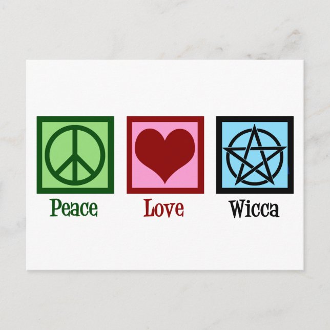 Peace Love Wicca Postcard (Front)