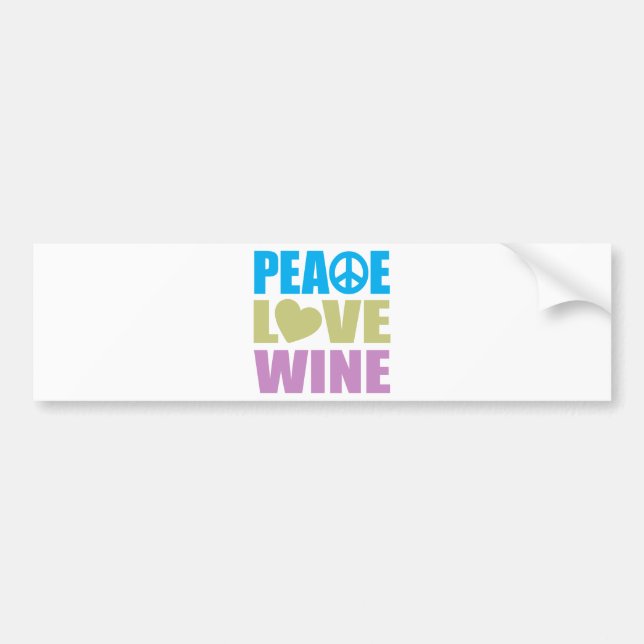 Peace Love Wine Bumper Sticker (Front)