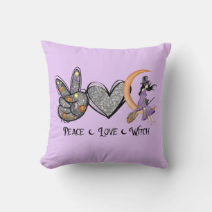 Peace,  Love, Witch Cushion