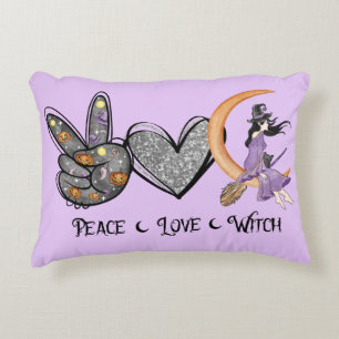 Peace, Love, Witch Decorative Cushion