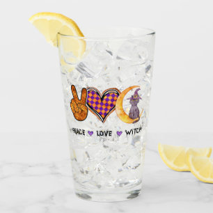Peace Love Witch – Halloween Design Glass