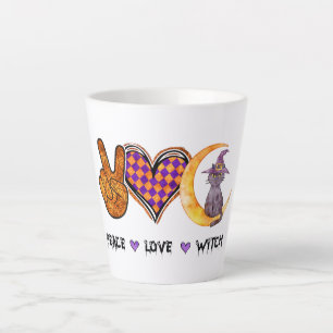 Peace Love Witch – Halloween Design Latte Mug