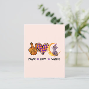 Peace Love Witch – Halloween Design Postcard