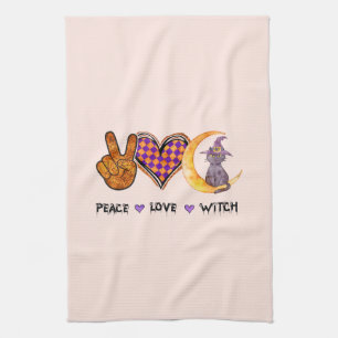 Peace Love Witch – Halloween Design Tea Towel