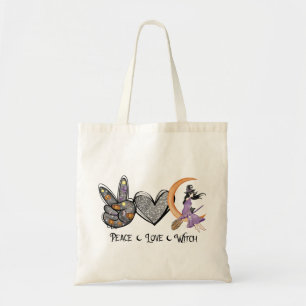 Peace, Love, Witch Tote Bag
