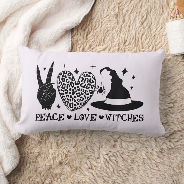 Peace Love Witches Throw Pillow (Blanket)