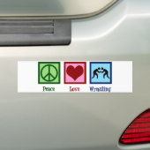 Peace Love Wrestling Bumper Sticker (On Car)