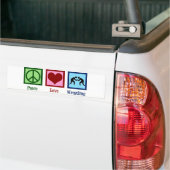 Peace Love Wrestling Bumper Sticker (On Truck)