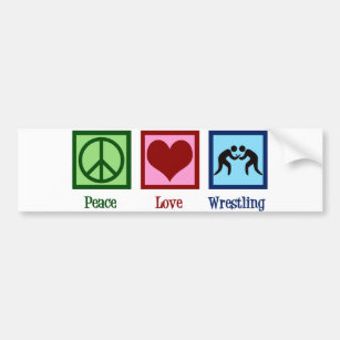 Peace Love Wrestling Bumper Sticker