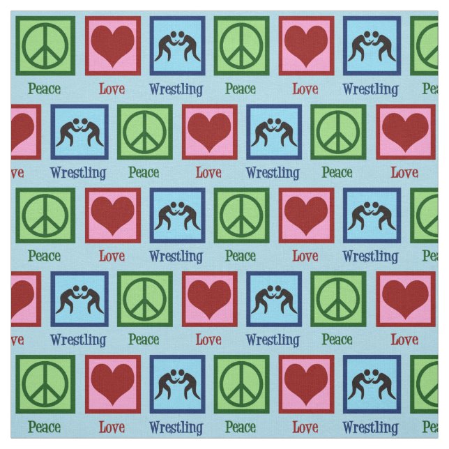Peace Love Wrestling Fabric (Swatch)