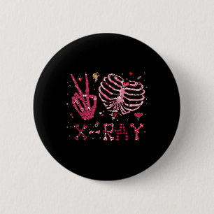 Peace Love X-ray Valentine 6 Cm Round Badge