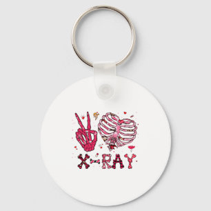 Peace Love X Ray Valentine Key Ring