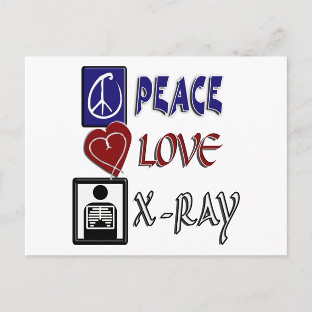 PEACE LOVE XRAY POSTCARD (Front)
