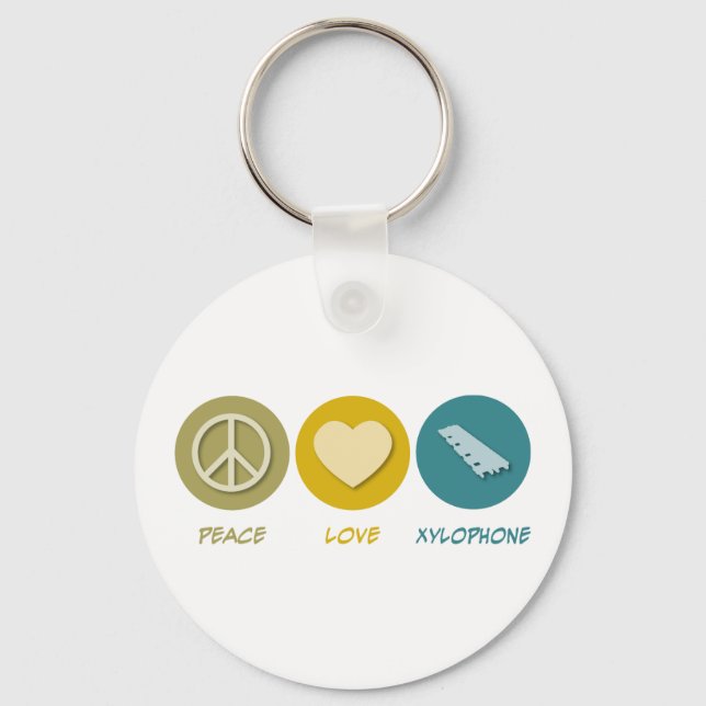 Peace Love Xylophone Key Ring (Front)