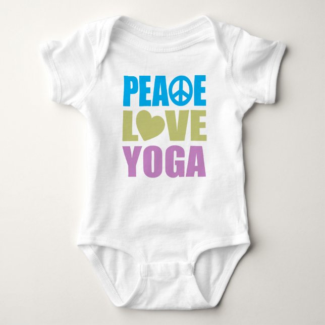 Peace Love Yoga Baby Bodysuit (Front)