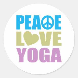 Peace Love Yoga Classic Round Sticker