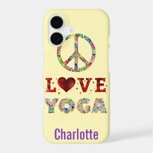 Peace Love Yoga Colourful Spiritual