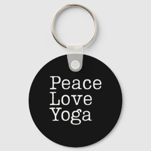 Peace Love Yoga Mindful Wellness Workout Saying Key Ring