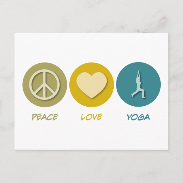 Peace Love Yoga Postcard (Front)
