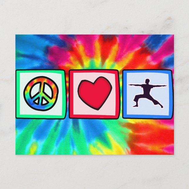 Peace, Love, Yoga Postcard (Front)