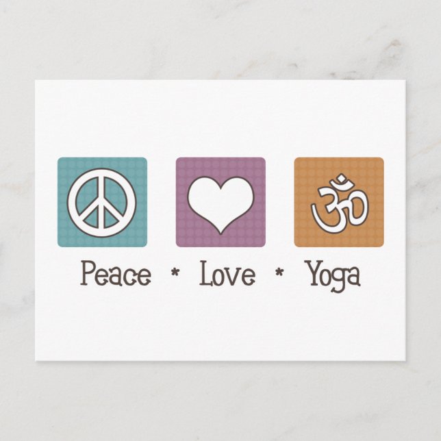 Peace Love Yoga Postcard (Front)