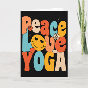 Peace Love Yoga Retro Yoga Moms Yoga Grandma  Card