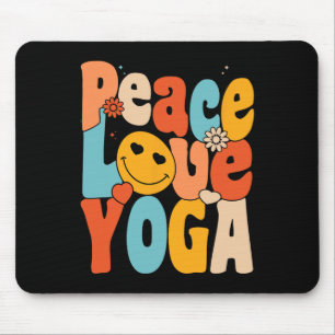 Peace Love Yoga Retro Yoga Moms Yoga Grandma  Mouse Pad