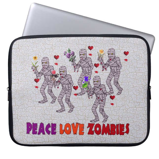 Peace Love Zombies Laptop Sleeve (Front)