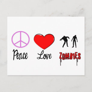 peace love zombies postcard