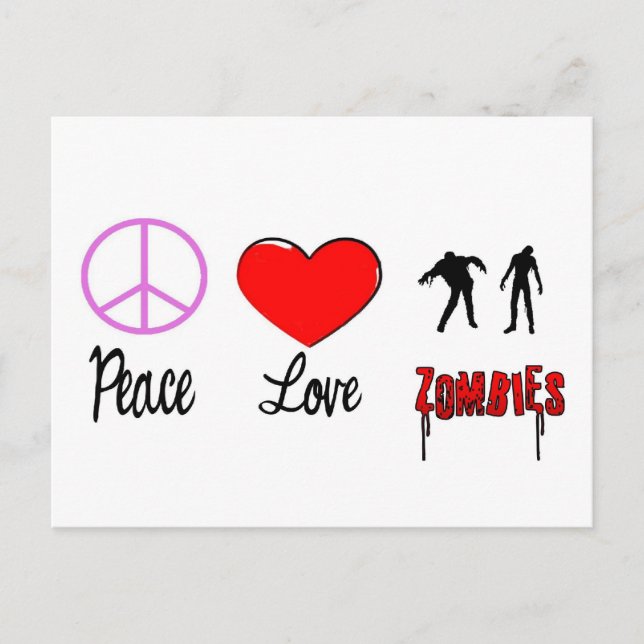 peace love zombies postcard (Front)