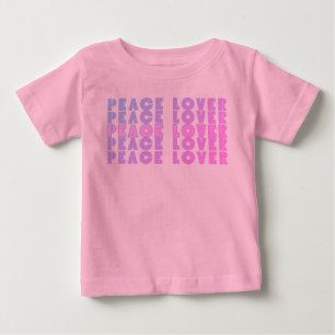 Peace Lover Minimalist & Uplifting QuoteTypography Baby T-Shirt