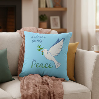 Peace Loving Family - Personalised Throw Pillow 