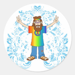 Peace Man Classic Round Sticker