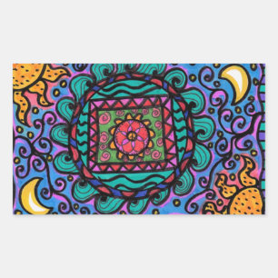 Peace Mandala Rectangular Sticker