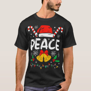 Peace Matching I Come In Peace Couples Santa Hat T-Shirt